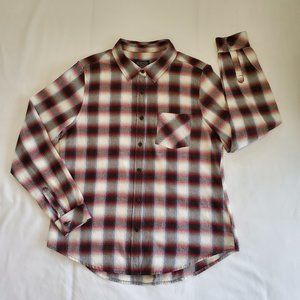 Pendleton Lindsey Plaid Women's Button Up Shirt in Brown, Red, Blue, and Cream